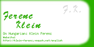 ferenc klein business card
